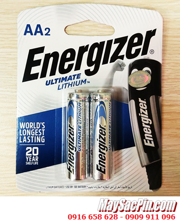 Energizer L91-BP2; Pin Lithium AA Energizer L91-BP2 chính hãng (Xuất xứ Singapore) Loại Vỉ 2viên